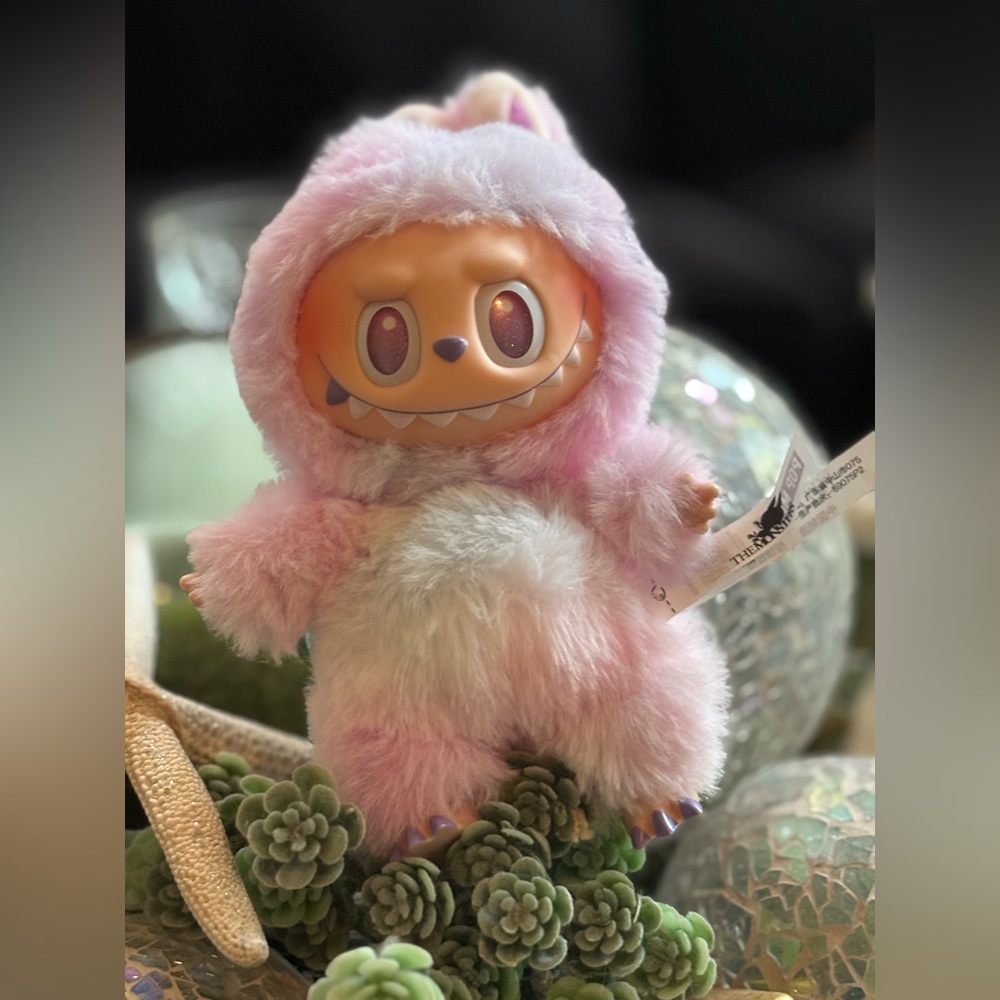 Authentic! new Luck Labubu pink purple Plush Big into Energy Pop mart monsters